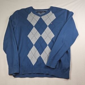 Hilfiger Men's Blue Argyle Sweater